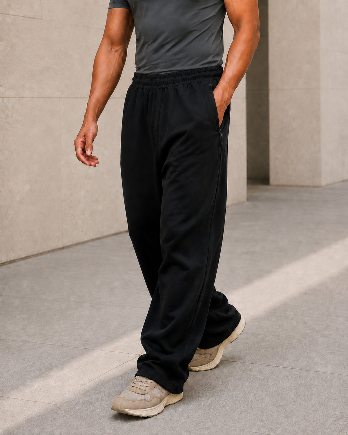 Afterhours Relaxed Joggers Onyx — lifestyle walking view