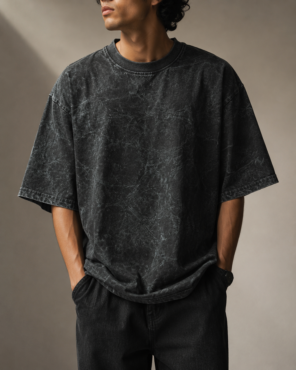 Acid Wash Oversized 100% Cotton T-Shirt