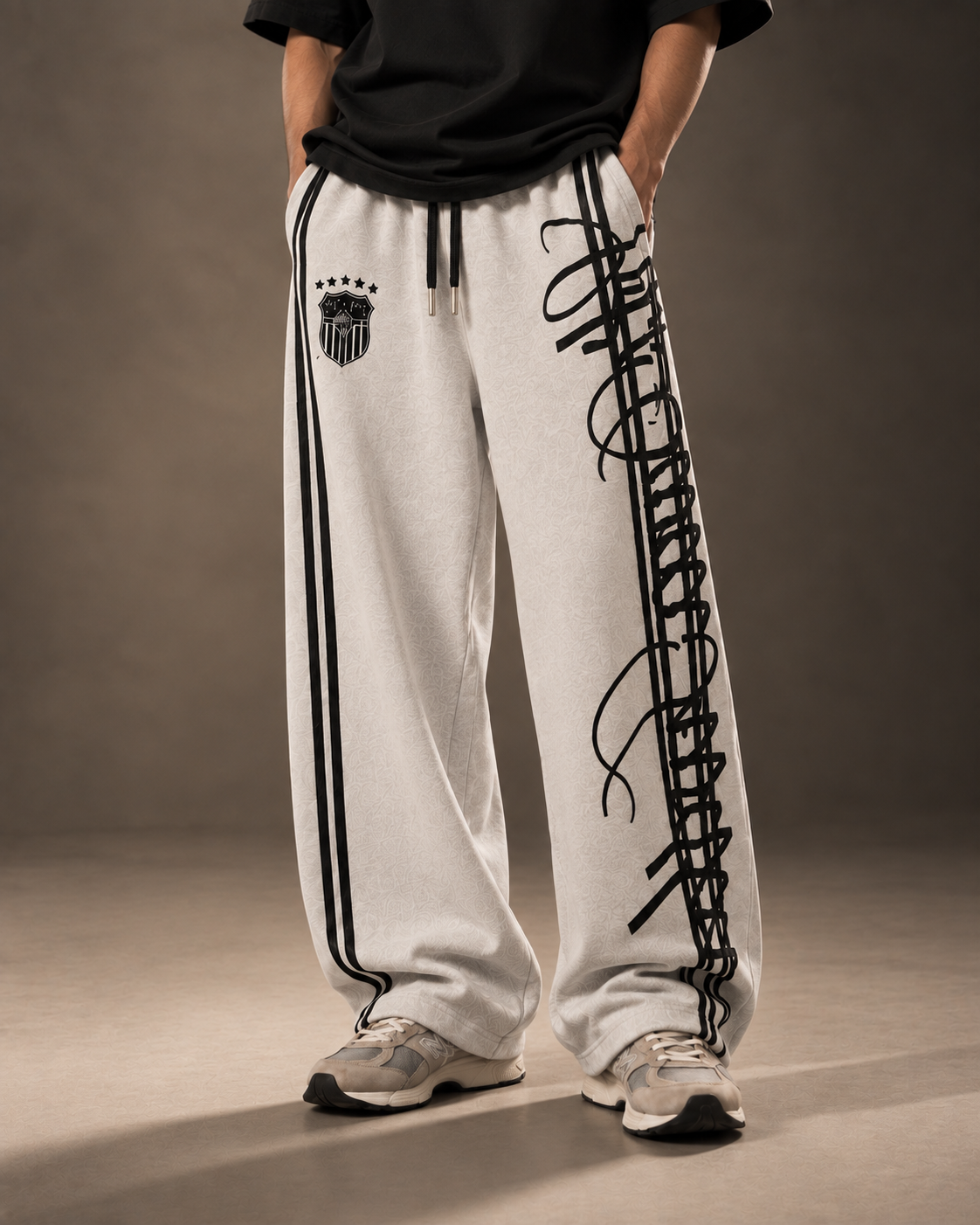 GRVY Script Barrel Joggers Ash Grey front cropped product view