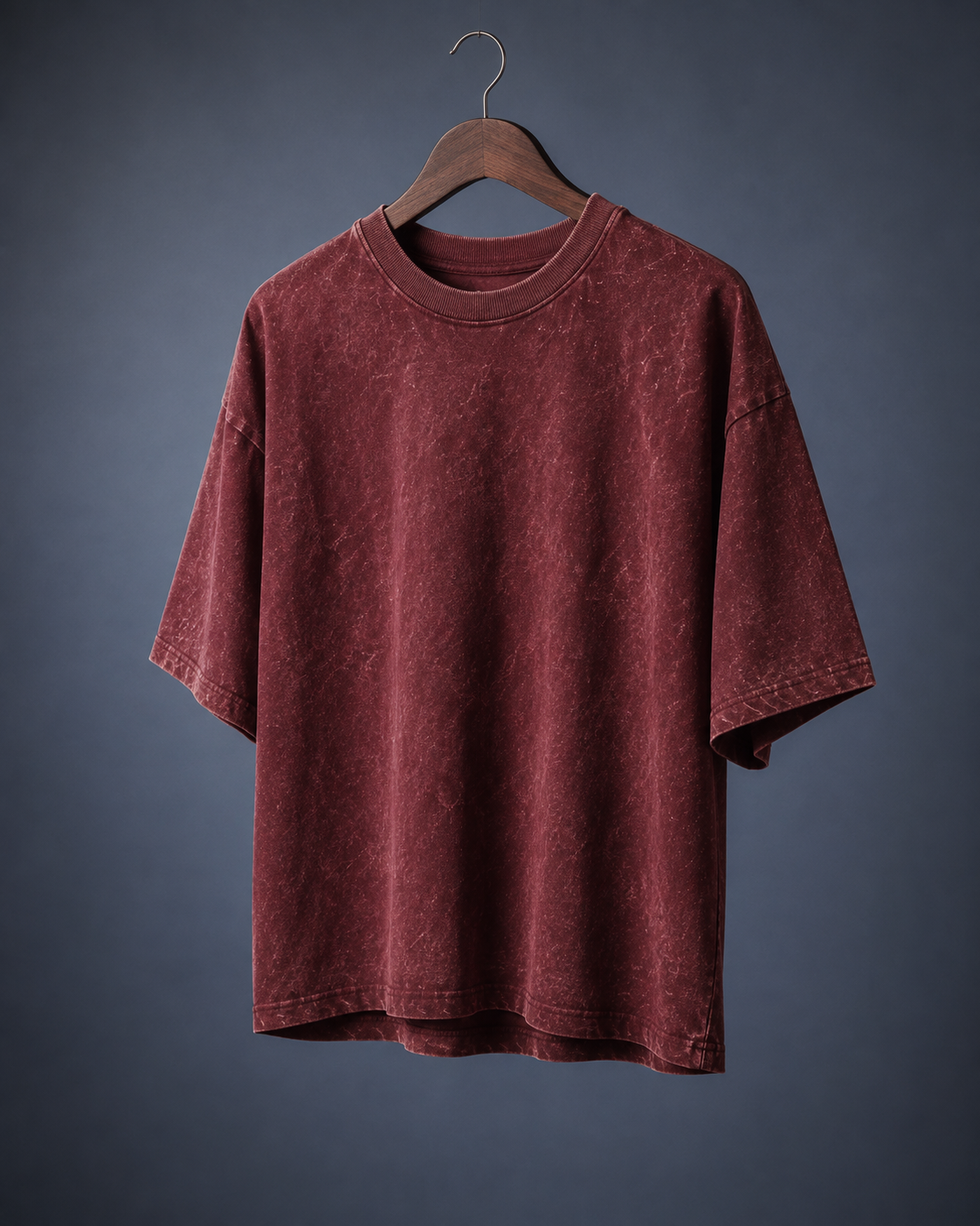 UpClothing Core Wash 240 Maroon acid wash oversized T-shirt — product image 5