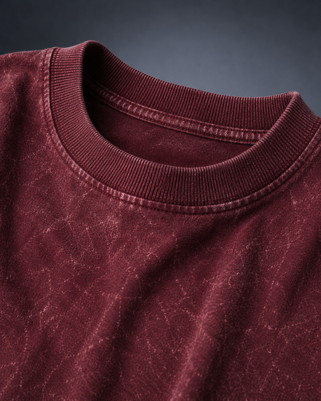 UpClothing Core Wash 240 Maroon acid wash oversized T-shirt — product image 6