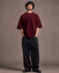 UpClothing Core 240 Cherry Cola heavyweight oversized T-shirt — premium front hero
