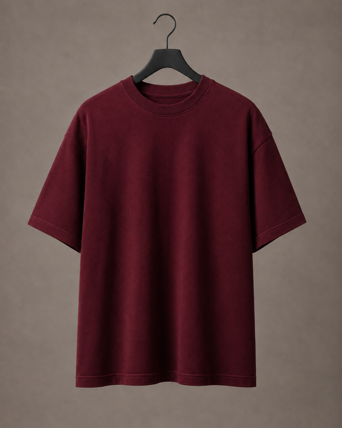 UpClothing Core 240 Cherry Cola heavyweight oversized T-shirt — hanger product view