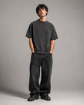 UpClothing Core 240 Graphite dark charcoal melange heavyweight oversized T-shirt — premium front hero