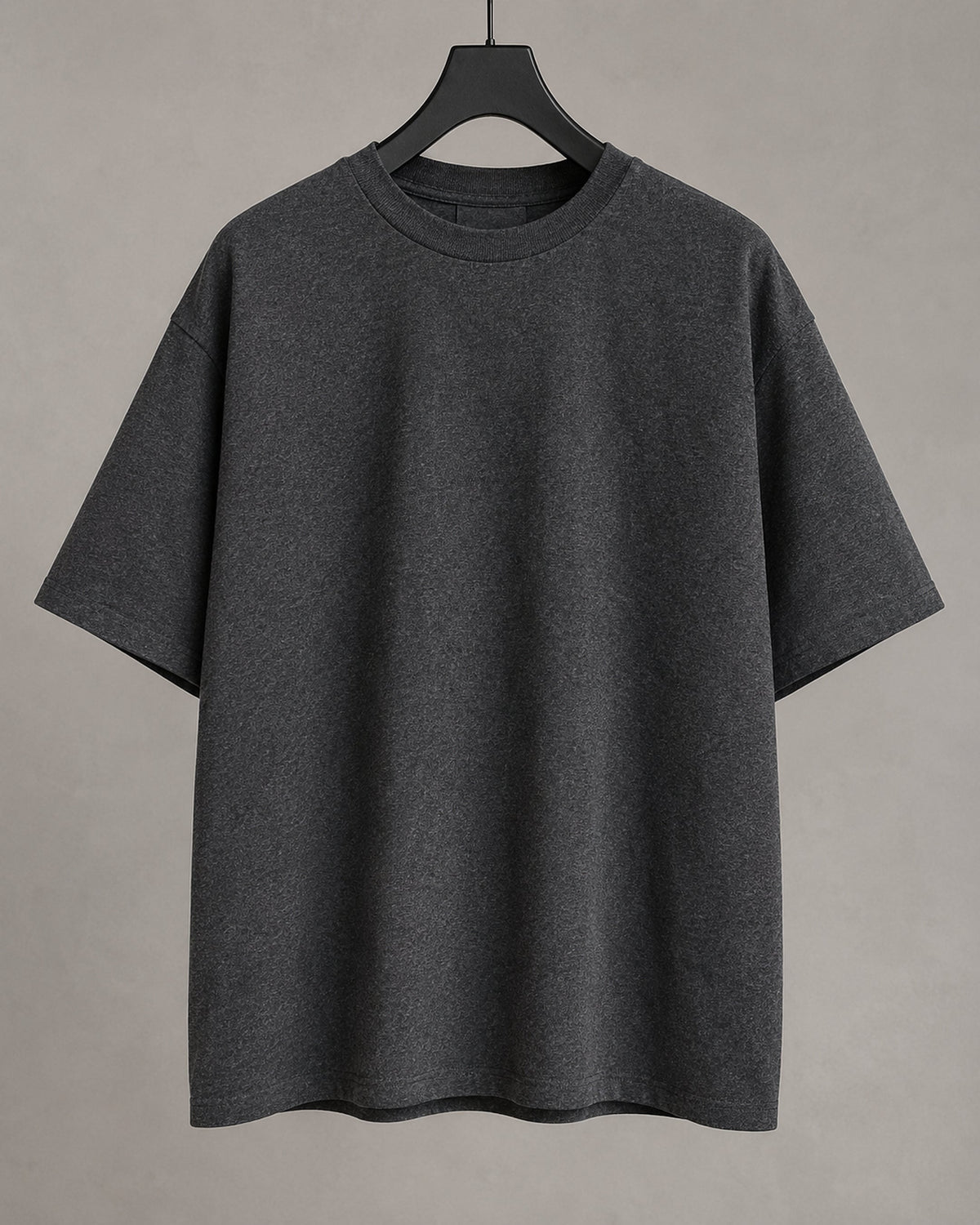 UpClothing Core 240 Graphite dark charcoal melange heavyweight oversized T-shirt — hanger product view