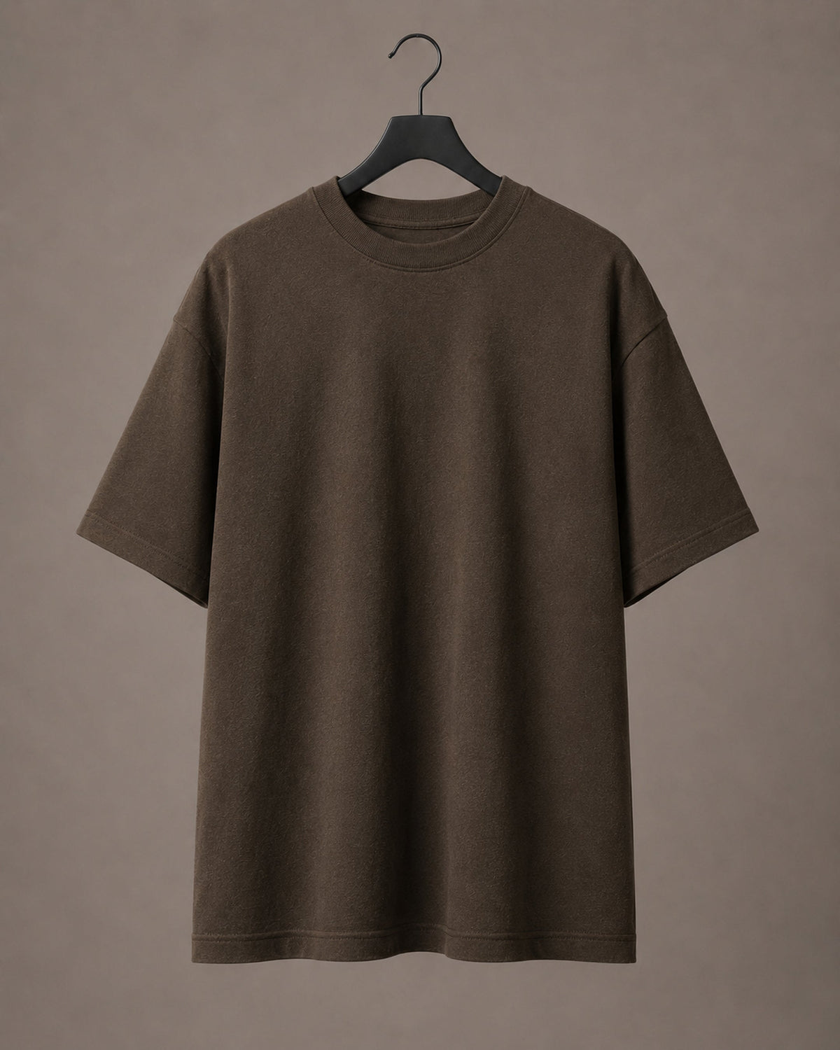 UpClothing Core 240 Mocha brown heavyweight oversized T-shirt — hanger product view