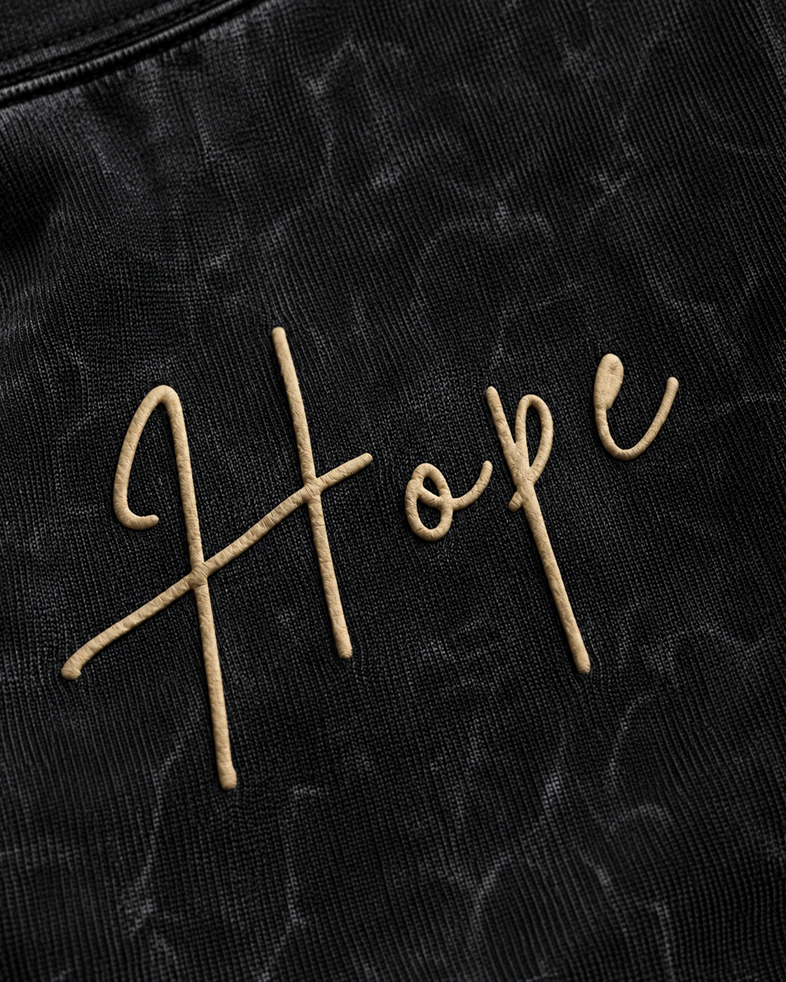 UpClothing Hope Archive 240 Onyx black acid wash oversized T-shirt — editorial product image 5
