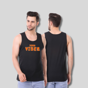 Good vibes printed vest for men