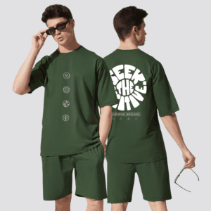 UpClothing's Olive Seek Positivity premium printed co-ord for men