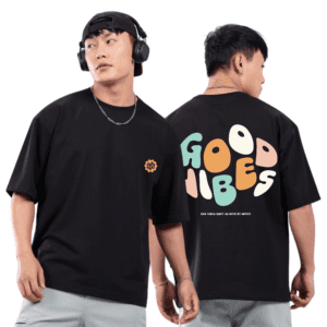 Good Vibes Printed Oversized T-shirt