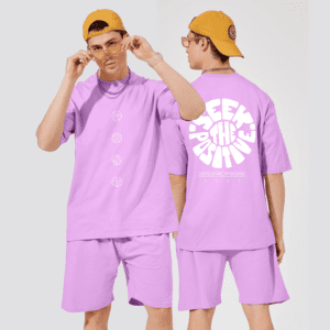 Lilac premium printed co-ord for men