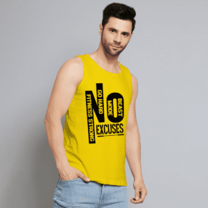 No excuses printed vest for men