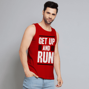 Get up run printed vest for men