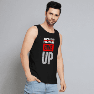 Never Give Up printed vest for men