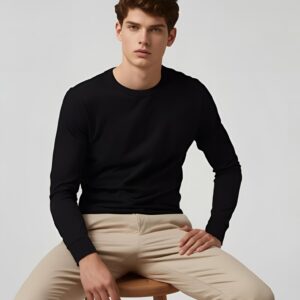 Full Sleeves Plain Black T-shirt