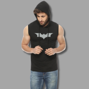 Batman printed hood vest for men
