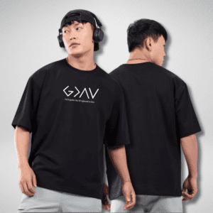 God black printed oversized t-shirt