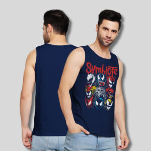 Symbiote spiderman printed vest for men