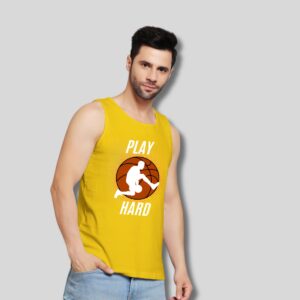 play hard printed vest for men