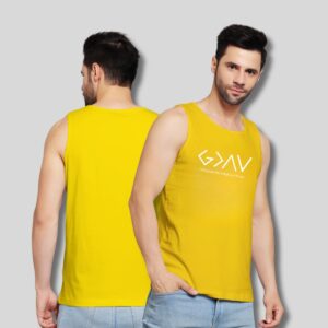 God is above all highs and lows printed vest for men
